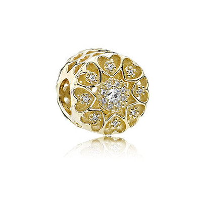 Pandora Abstract charm in 14k with clear cubic zirconia