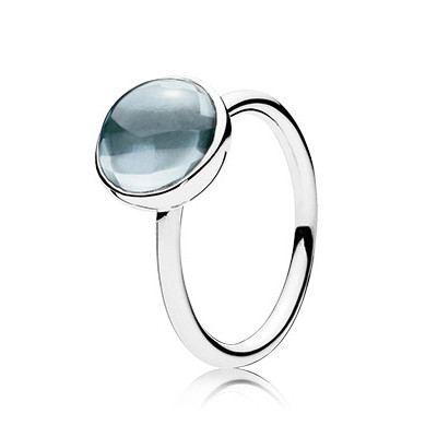 Pandora Aqua Blue Poetic Droplet Ring