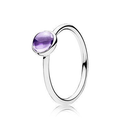 Pandora Purple Poetic Droplet Ring