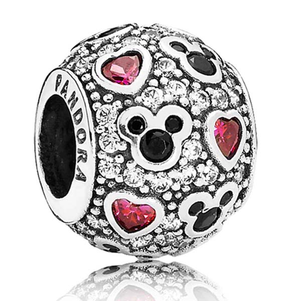 Pandora Disney Sparkling Mickey & Hearts Charm