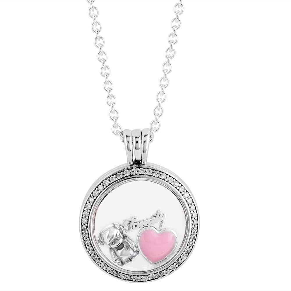 Pandora Petite Pink Family Complete Locket Necklace CL035