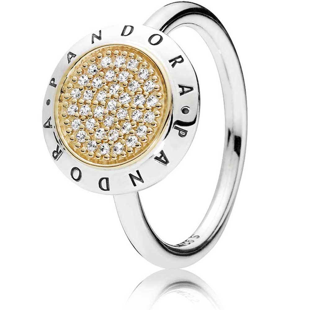 Pandora 14ct Gold Silver Signature Ring