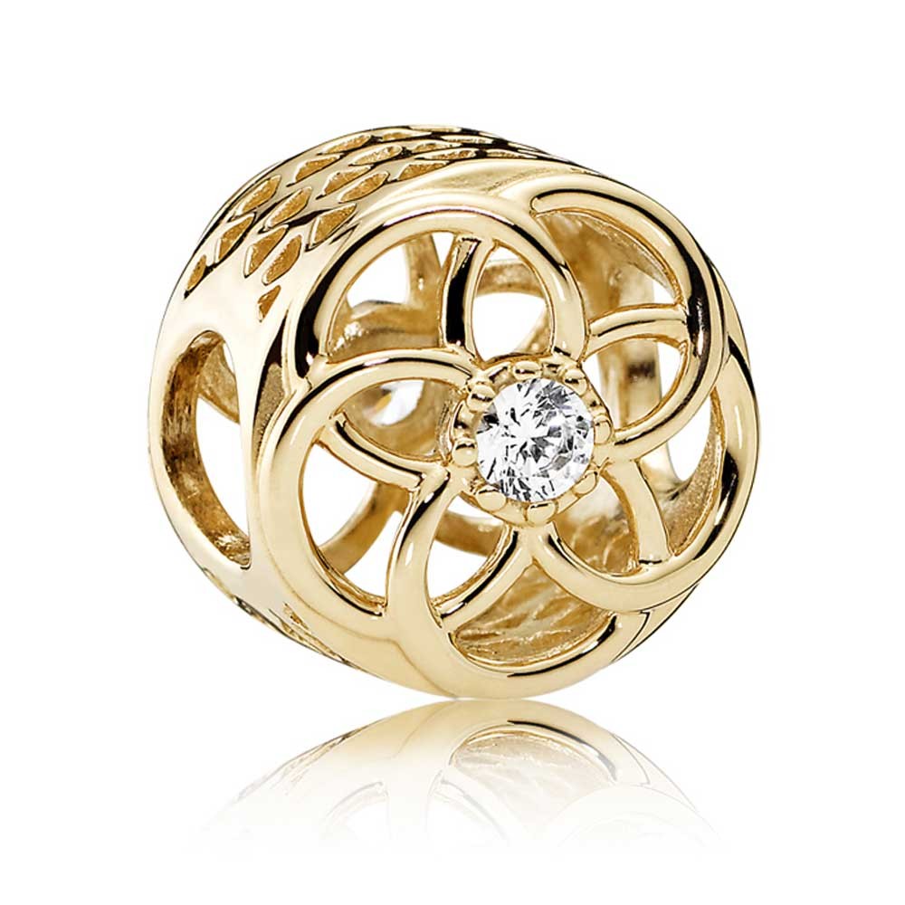 Pandora 14ct Gold Loving Bloom Charm 750598CZ