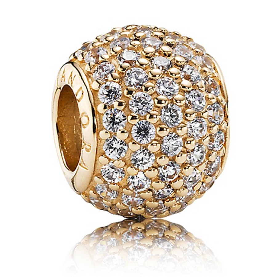 Pandora 14ct Gold Clear Cubic Zirconia Pave Ball 750819CZ