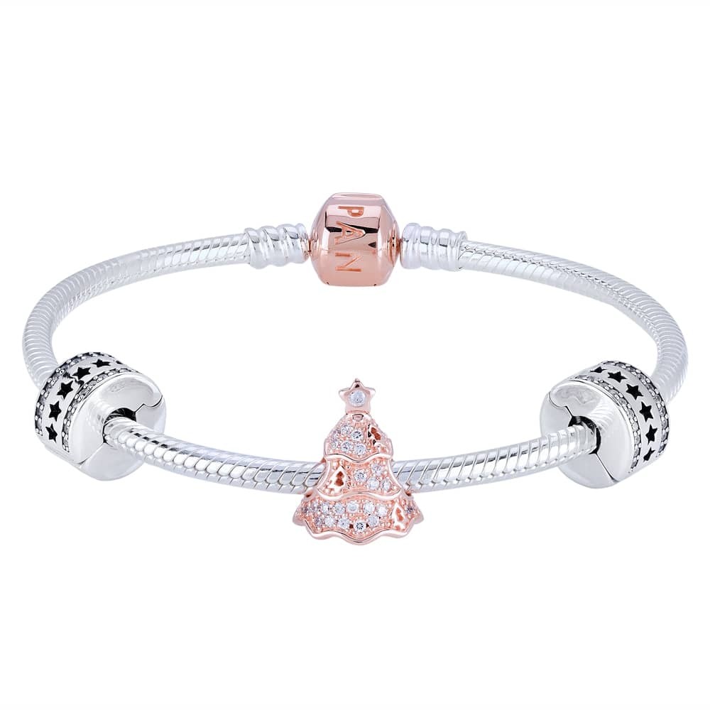 Pandora RoseStarry Twinkling Christmas Tree Complete Bracelet CB