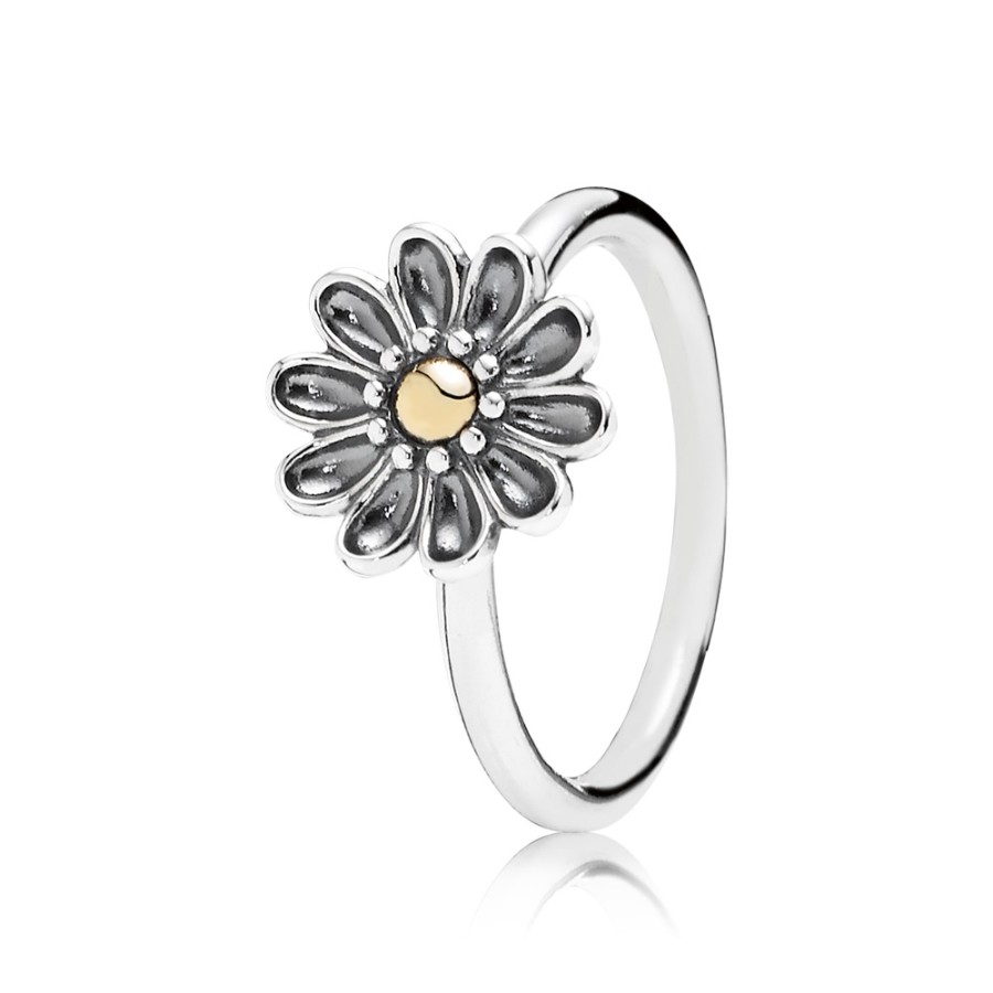 Pandora Silver 14ct Gold Daisy Ring