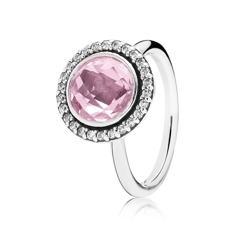 Pandora Silver Statement Sparkling Pink Cubic Zirconia Ring