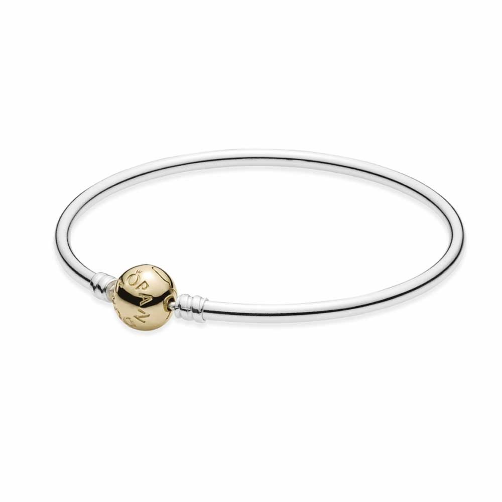 Pandora Silver 14ct Clasp Two Tone Bangle 590718