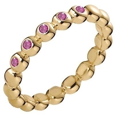 Pandora 14Ct Gold and Pink Sapphire 5 Stone Ring