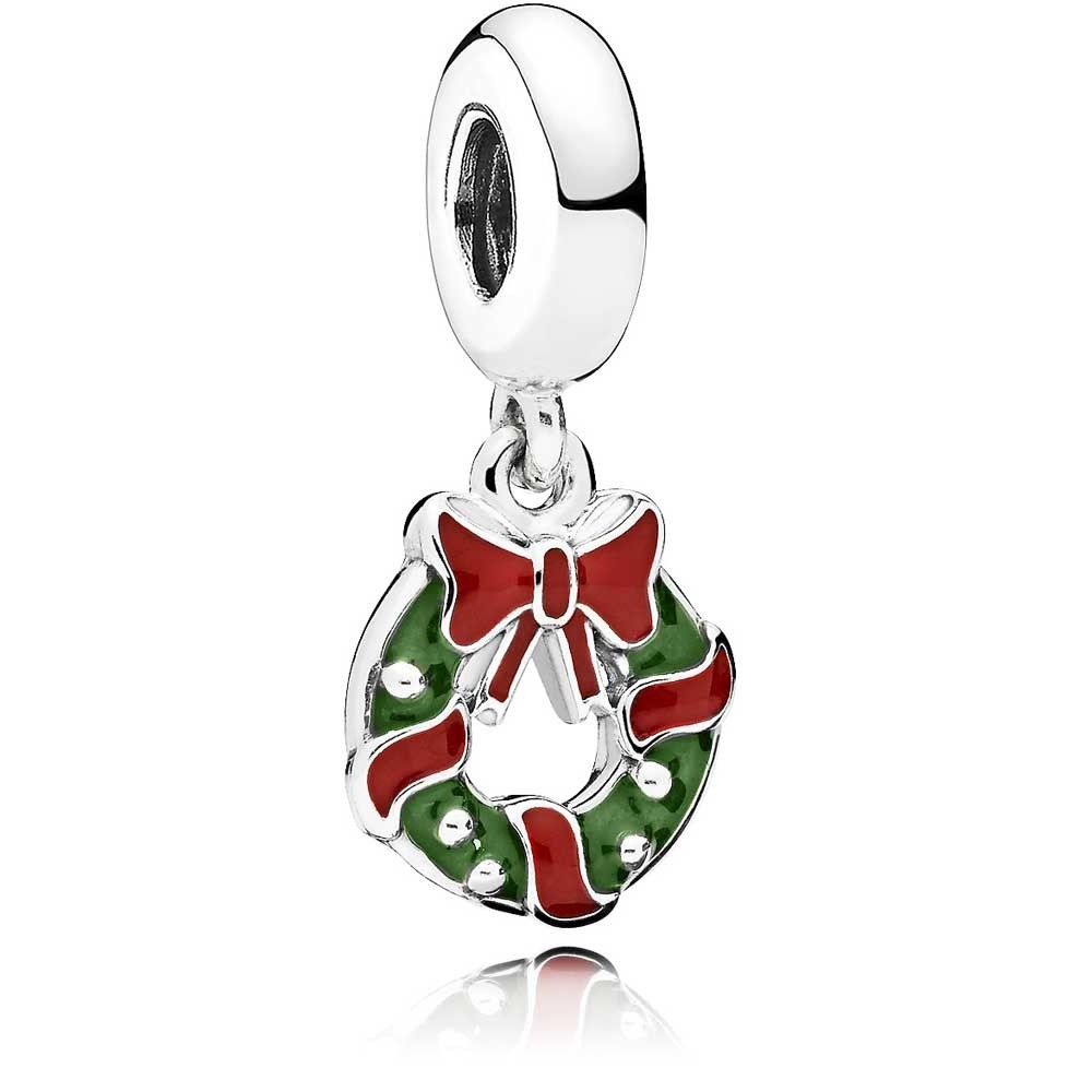 Pandora Holiday Wreath Charm 796362ENMX