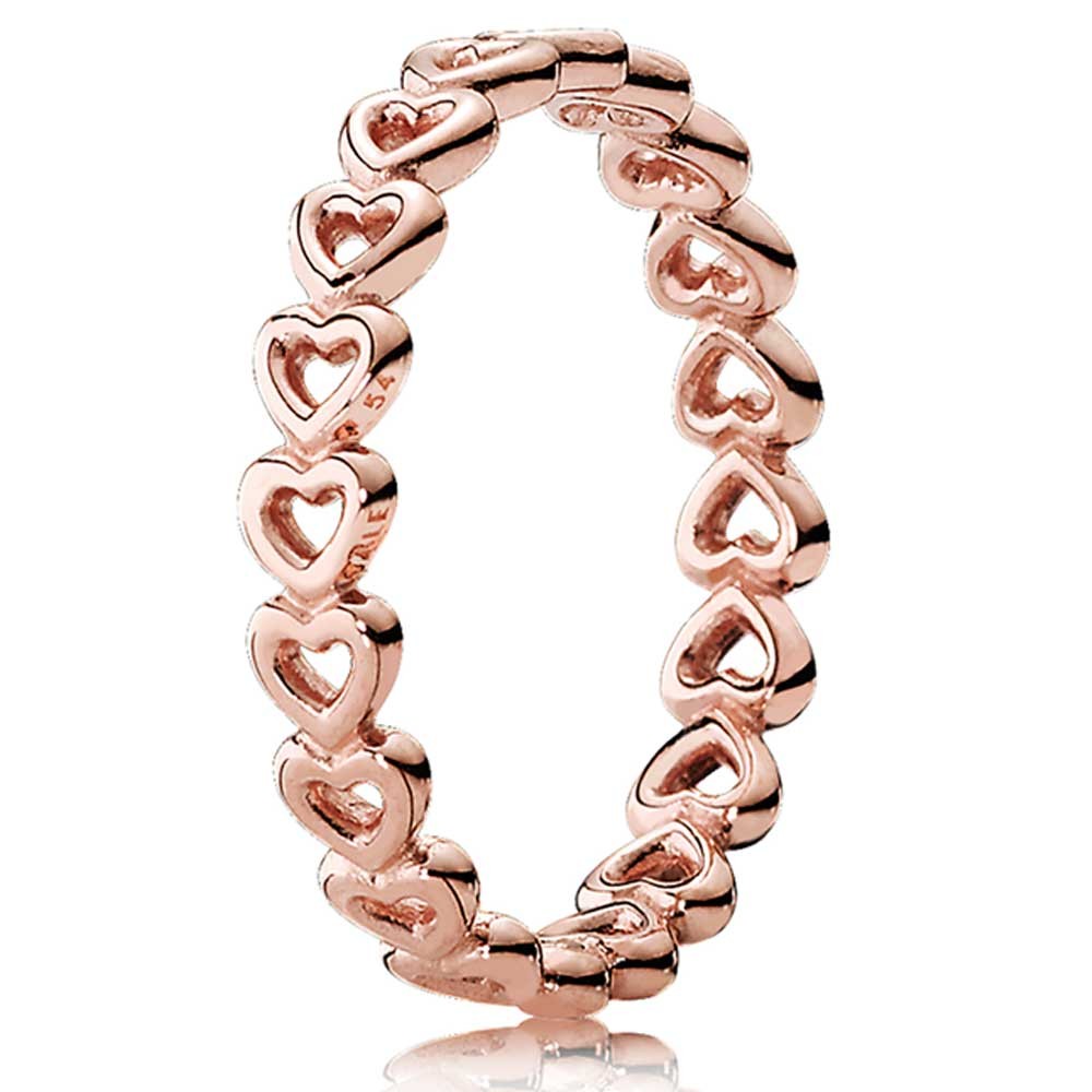 Pandora RoseLinked Love Heart Band Ring