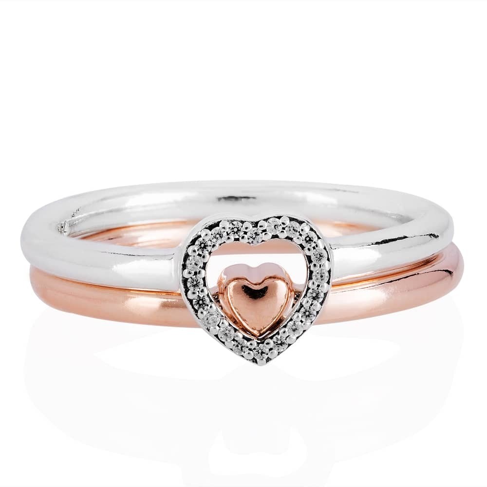 Pandora RoseSilver Puzzle Heart Ring