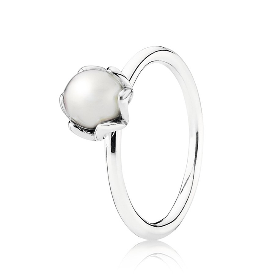 Pandora Sterling Silver White Freshwater Pearl Ring