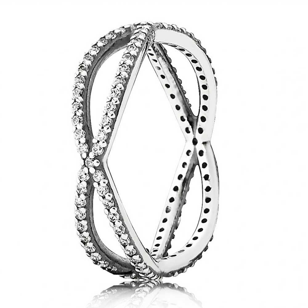 Pandora Silver Cubic Zirconia Entwined Ring