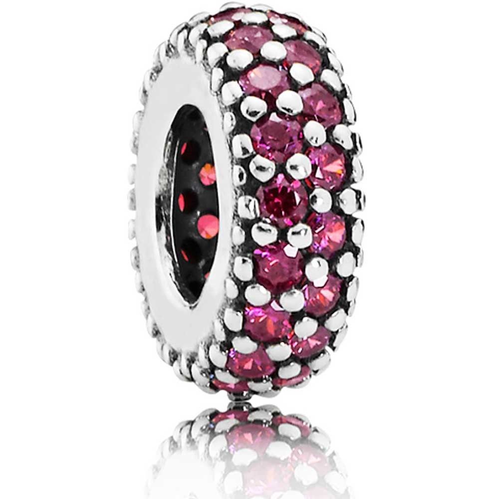 Pandora Silver Red Pave Cubic Zirconia Spacer 791359CZR