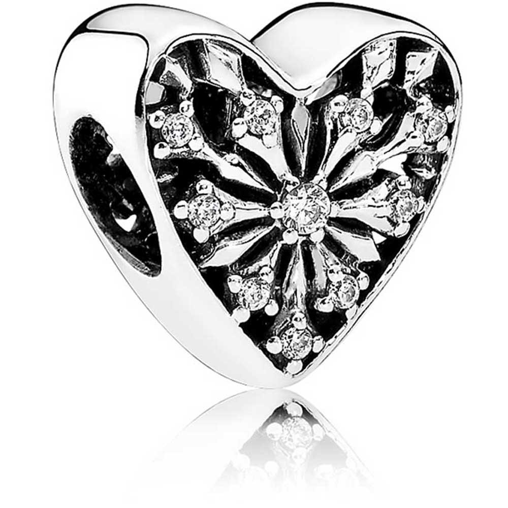 Pandora Frosted Heart Charm 791996CZ