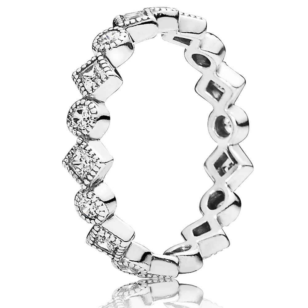 Pandora Silver Round Square Cubic Zirconia Eternity