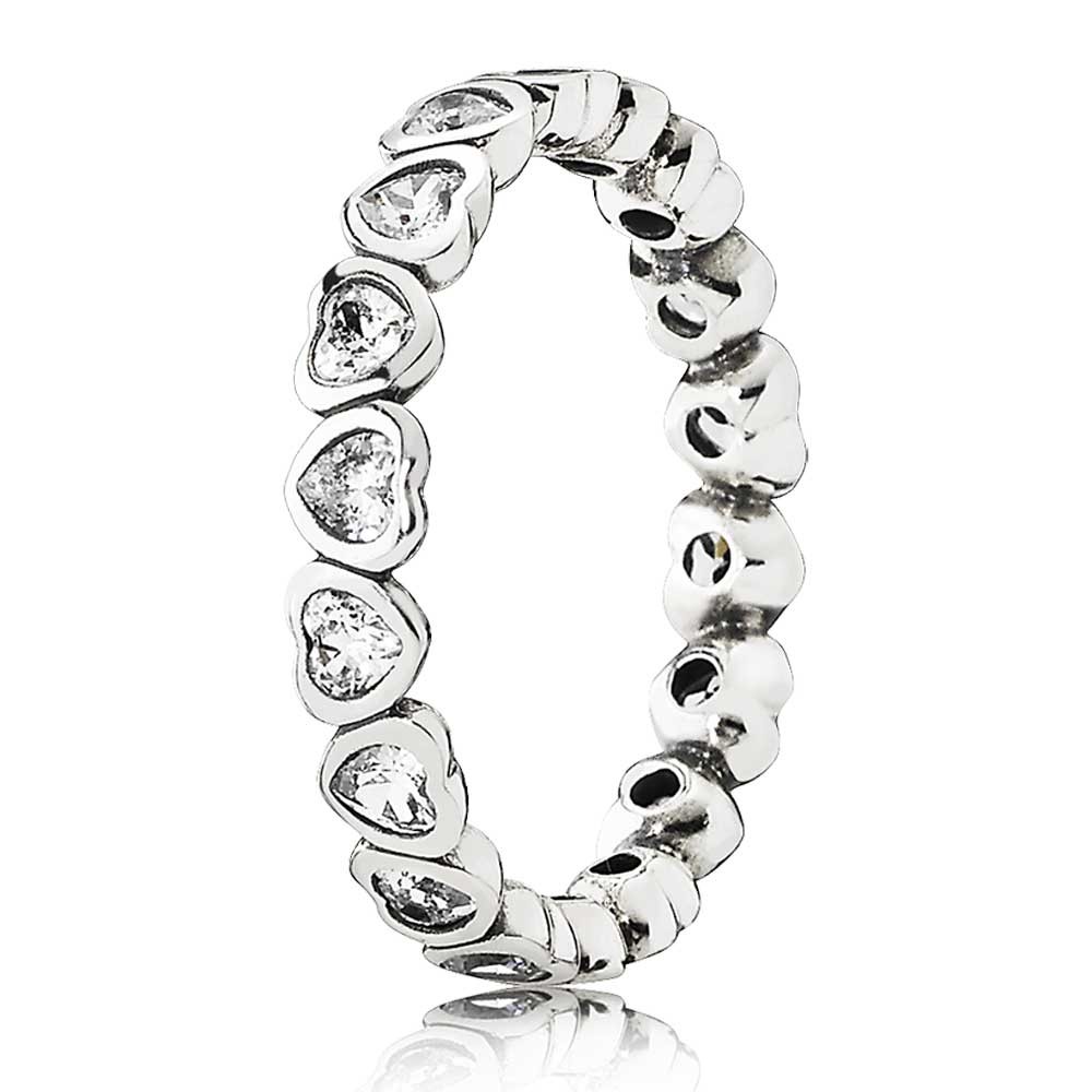 Pandora Silver Cubic Zirconia Heart Band 190897CZ