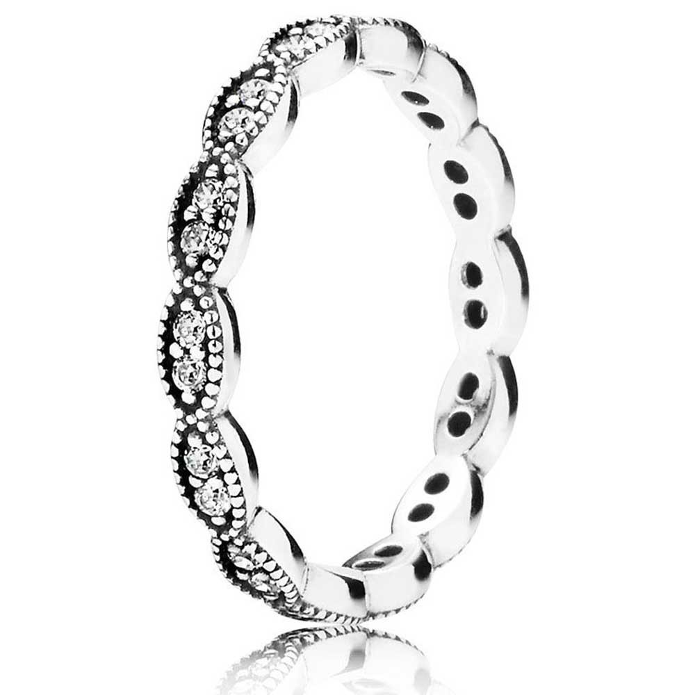 Pandora Oval Leaves Band Ring