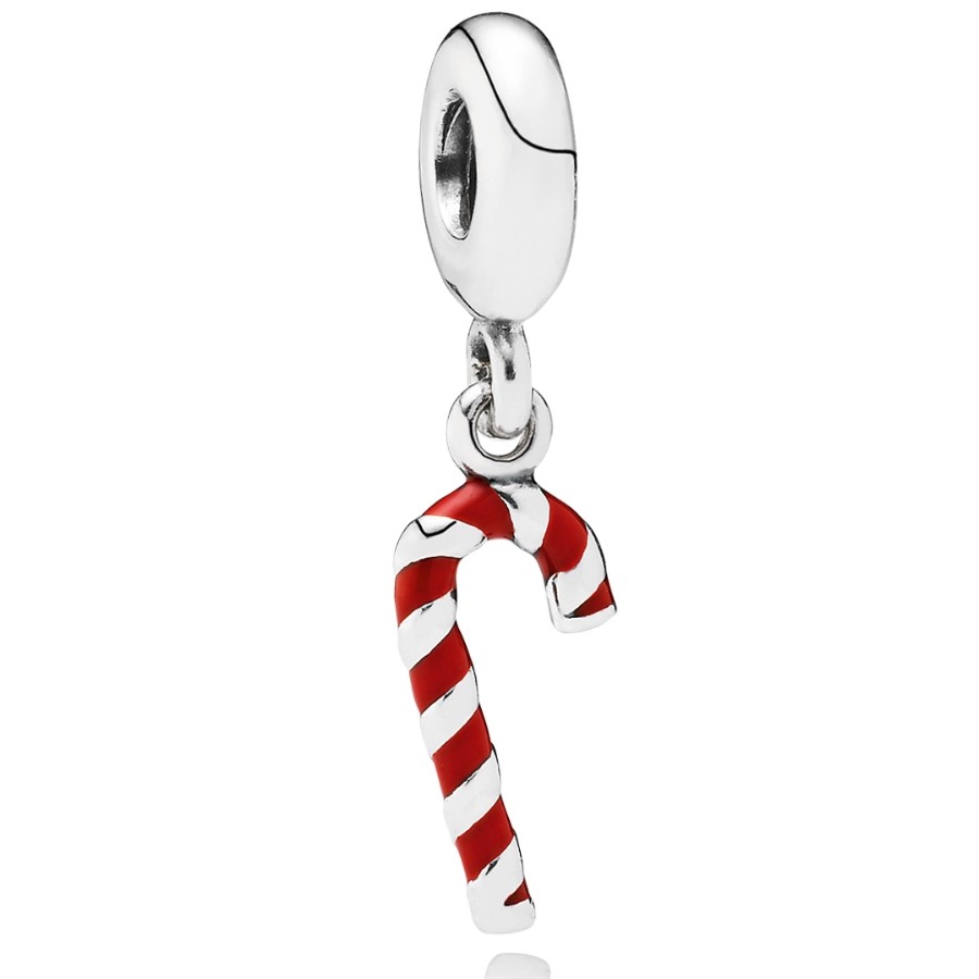 Pandora Silver Red Enamel Candy Cane Charm 791193EN09