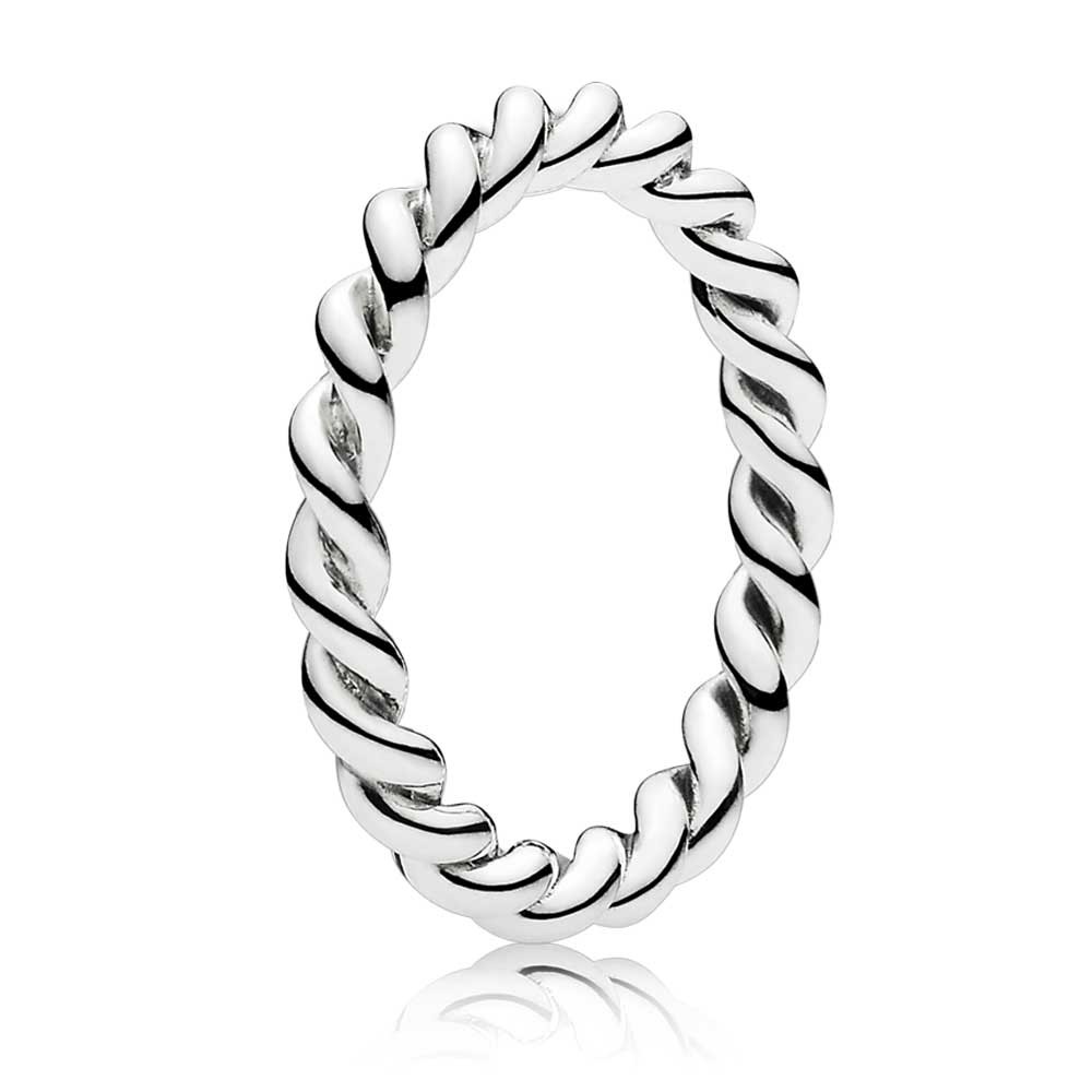 Pandora Silver Narrow Twisted Ring