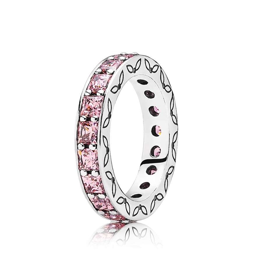 Pandora Silver Eternity Pink Cubic Zirconia Ring
