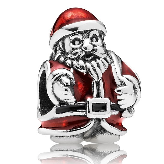 Pandora Silver Red Enamel Santa Bead 791231ENMX