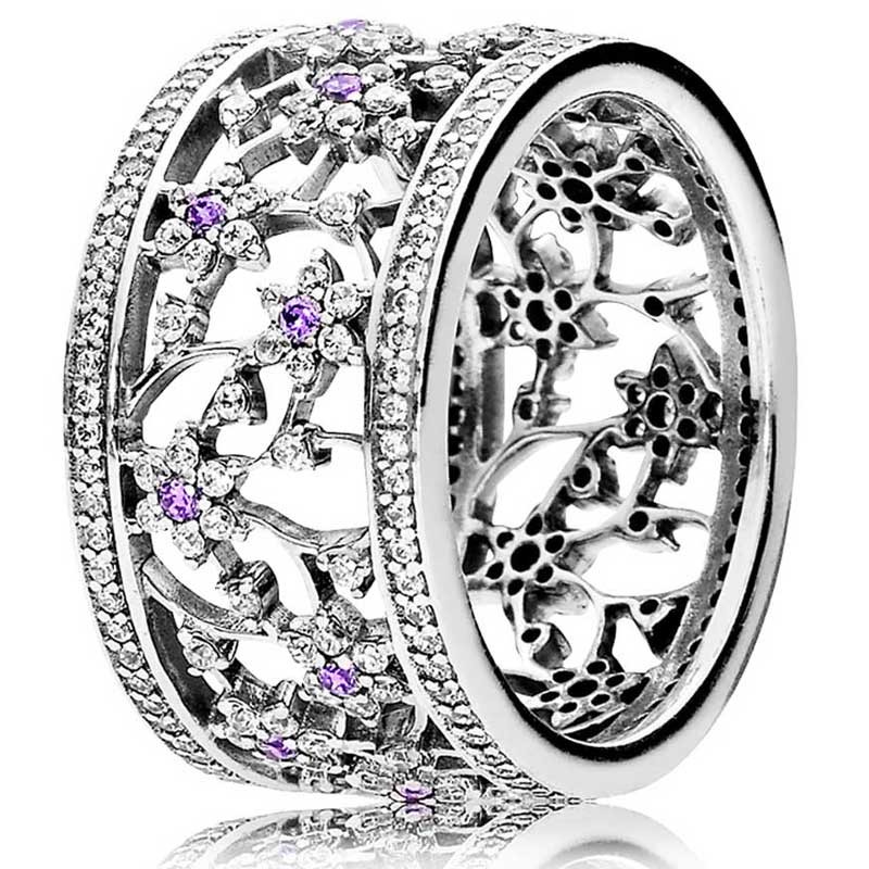 Pandora Silver Cubic Zirconia Forget Me Not Ring