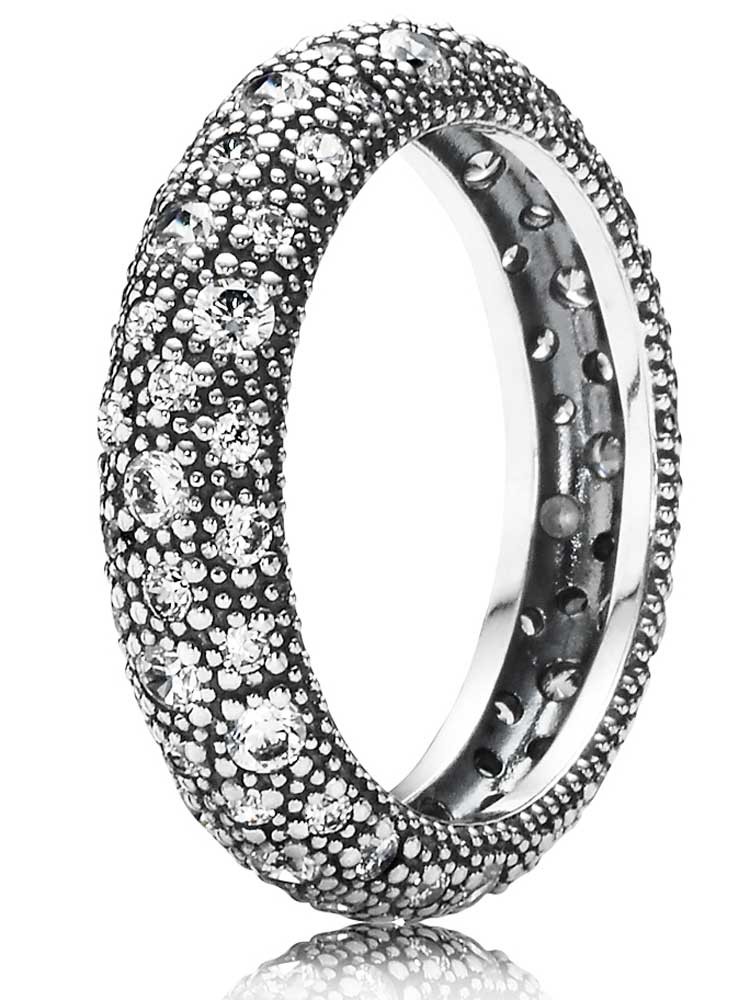 Pandora Silver Cubic Zirconia Cosmic Ring