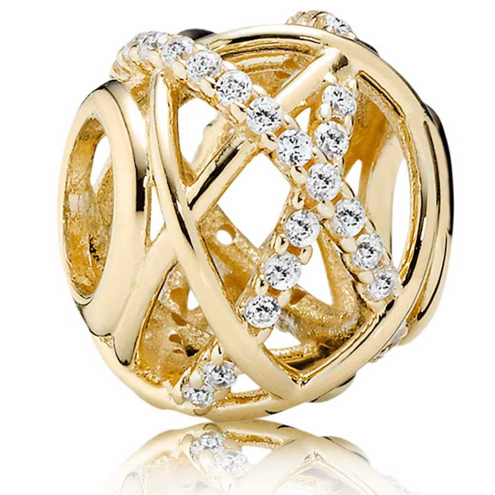 Pandora 14ct Gold Openwork Sparkling Galaxy Charm 750827CZ