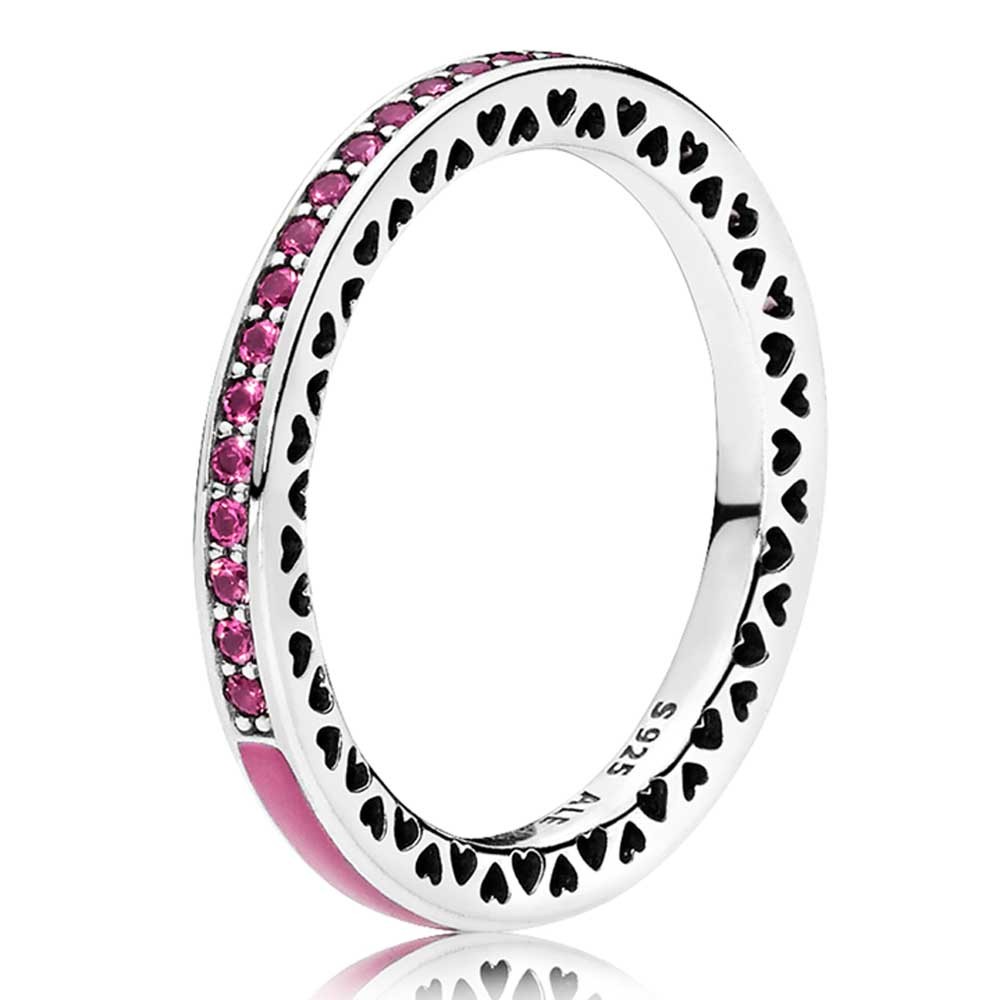 Pandora Cerise Radiant Hearts of Ring