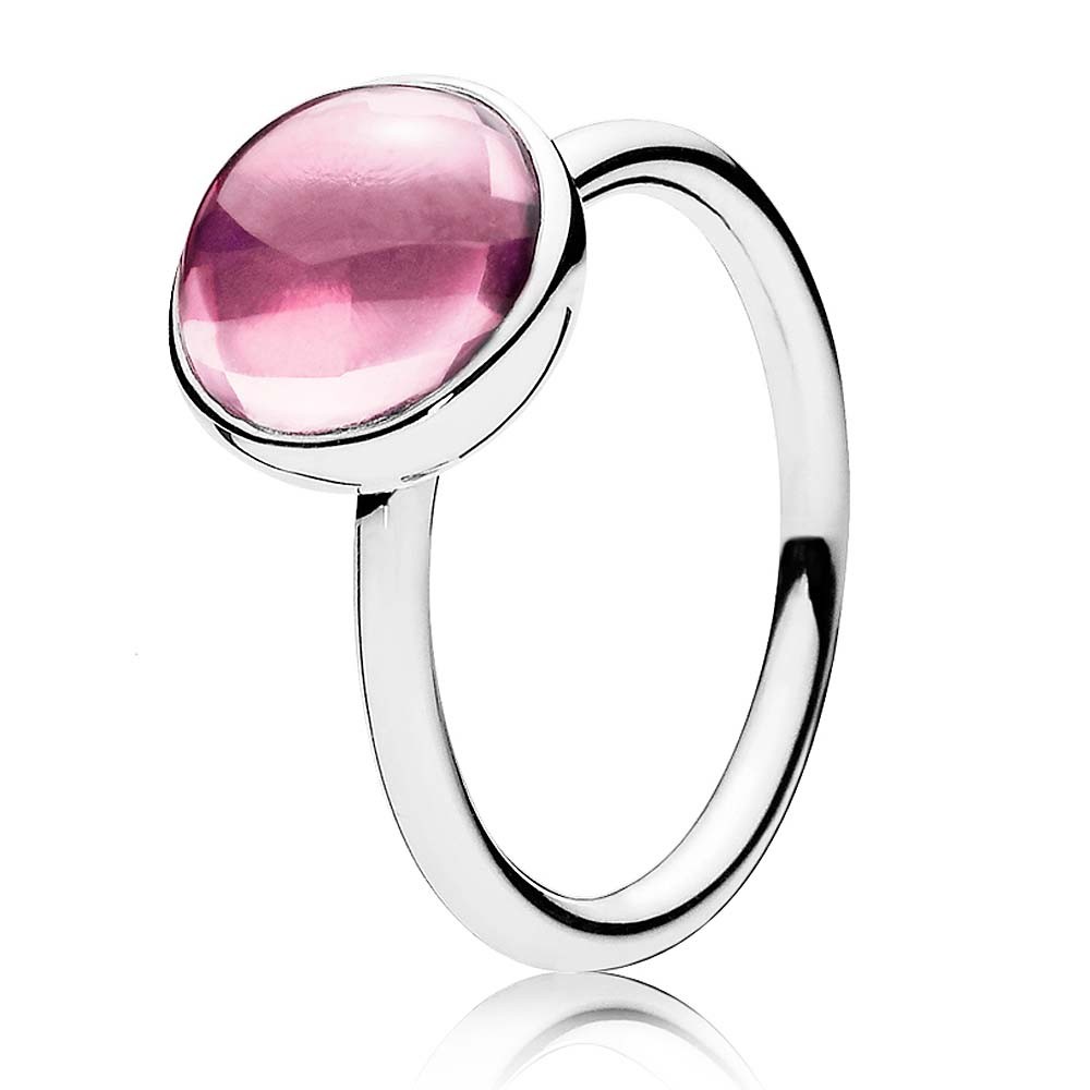 Pandora Pink Poetic Droplet Ring