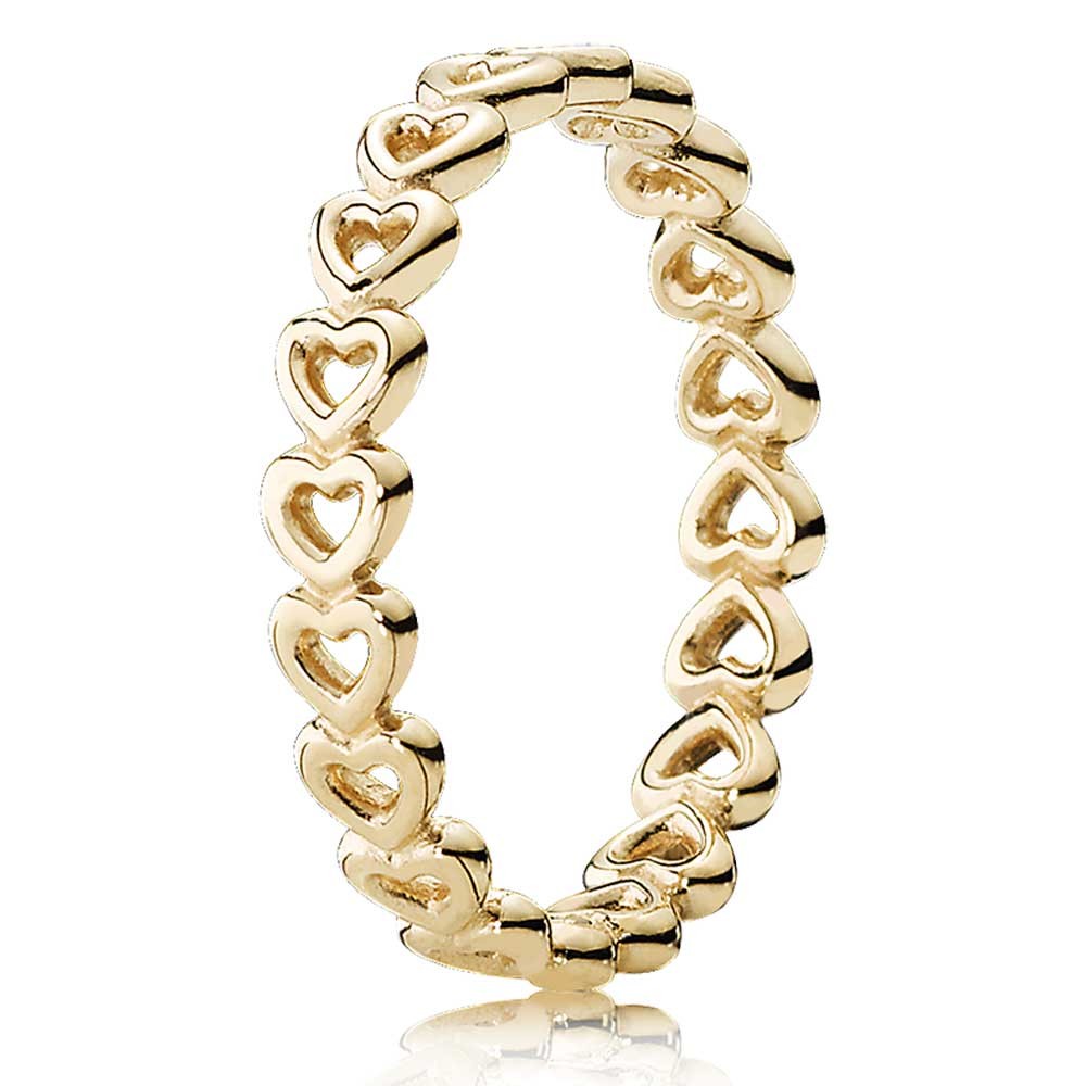 Pandora 14ct Gold Open Heart Band Ring