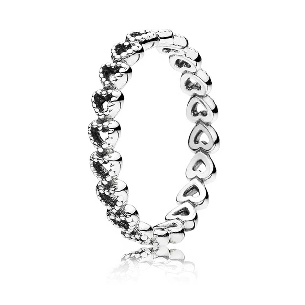 Pandora Silver Linked Love Ring