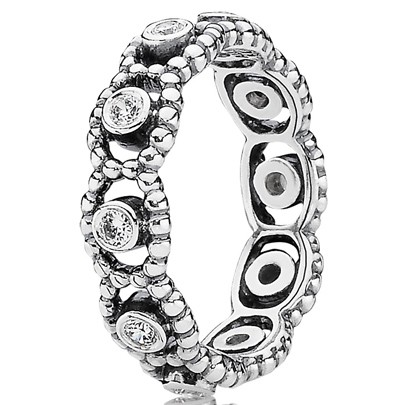 Pandora Silver Cubic Zirconia Romance Ring