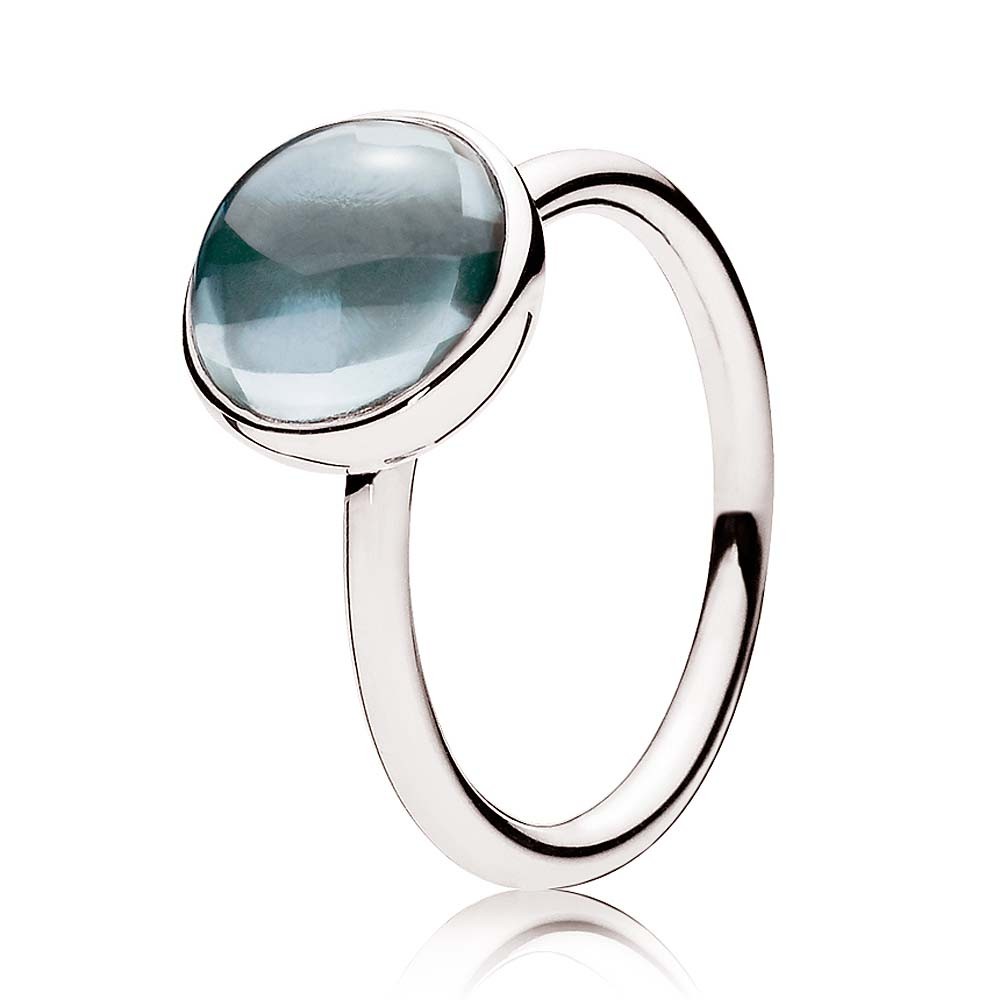 Pandora Blue Poetic Droplet Ring