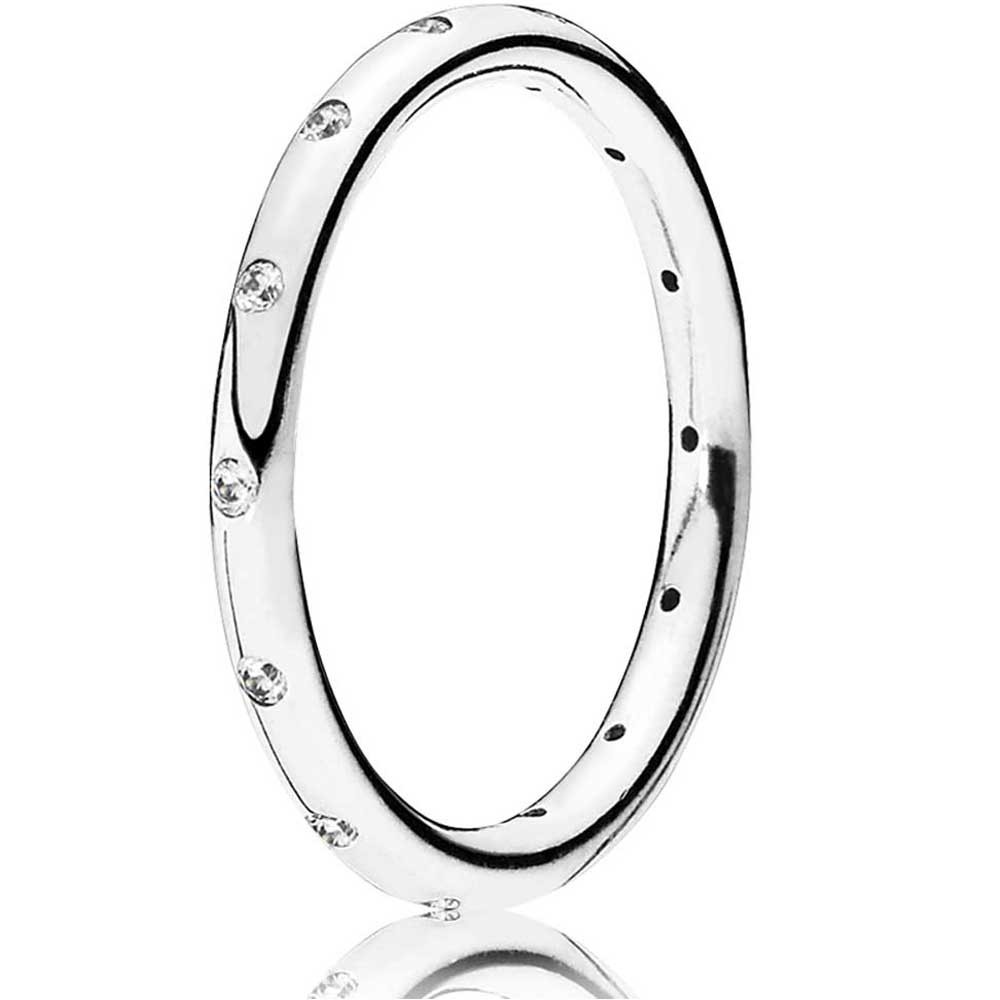 Pandora Silver Cubic Zirconia Narrow Band Ring