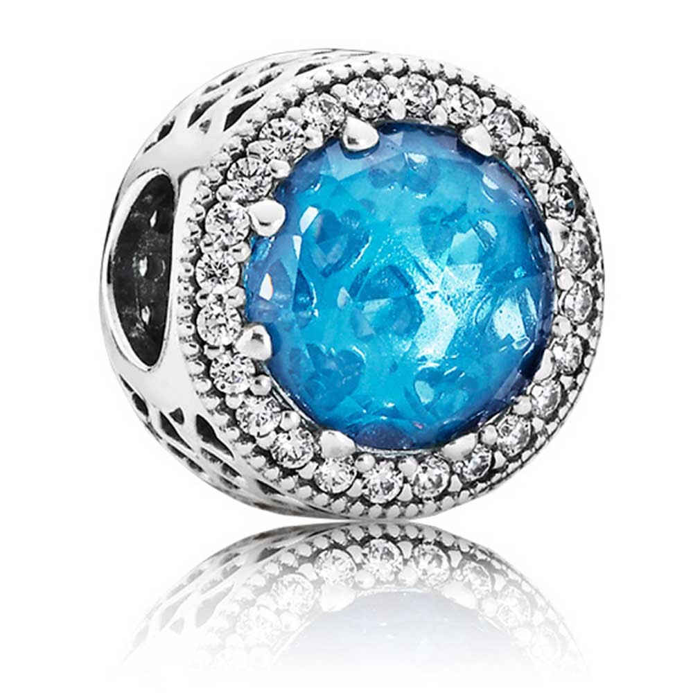 Pandora Silver Sky Blue Radiant Hearts Charm 791725NBS