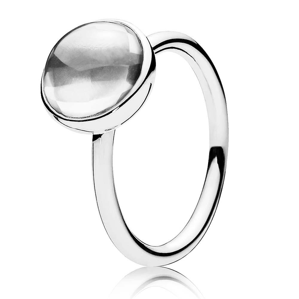 Pandora Grey Poetic Droplet Ring