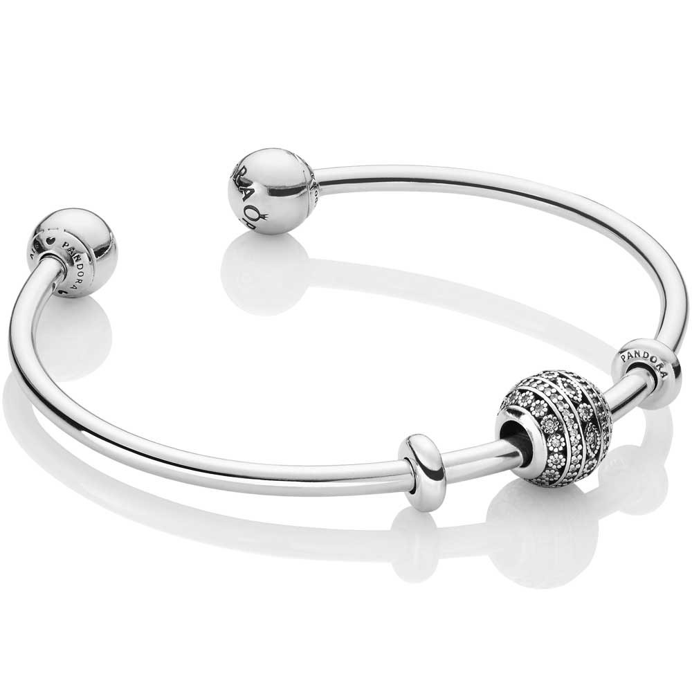 Pandora Moments Glittering Shapes Open Bangle B800657