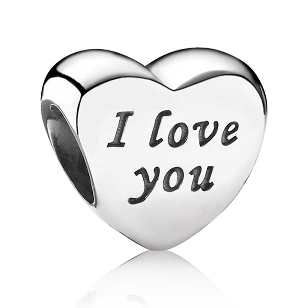 Pandora Silver I Love You Hearts Charm 791422