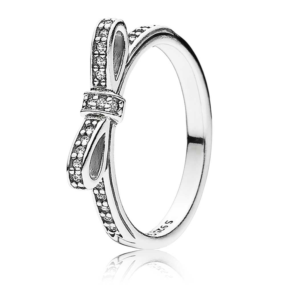 Pandora Silver Delicate Bow Ring