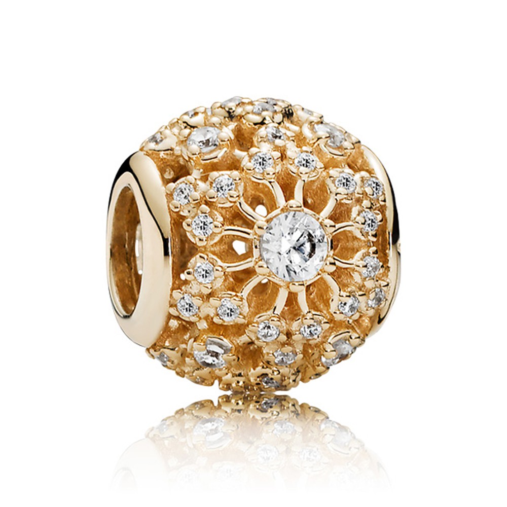 Pandora 14ct Gold Inner Radiance Openwork Charm 750838CZ