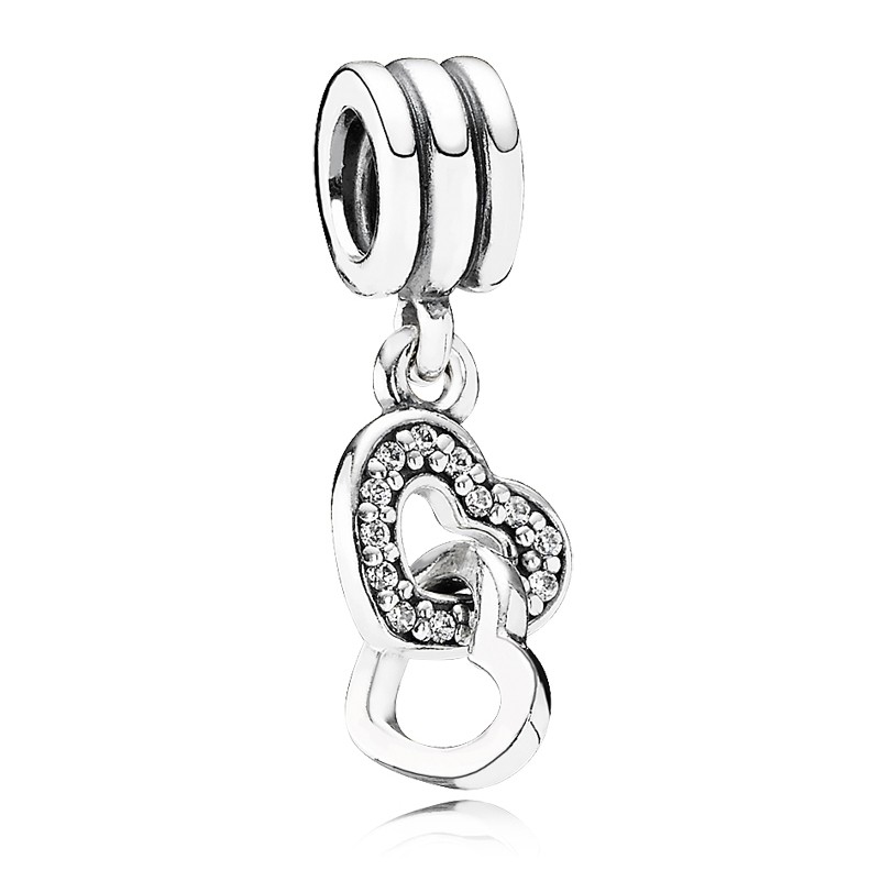 Pandora Silver CZ Double Heart Dropper 791242CZ