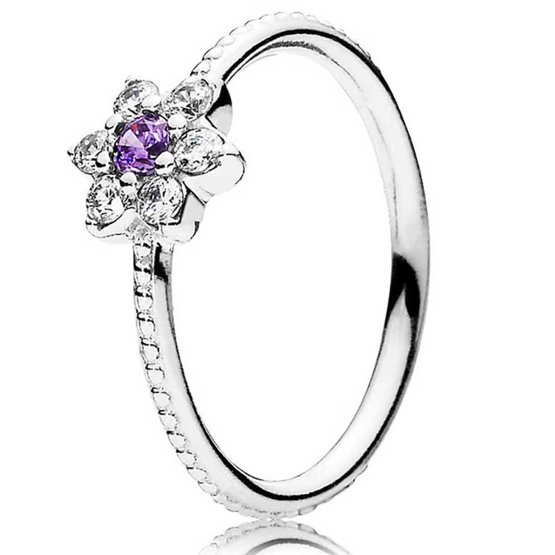 Pandora Silver Cubic Zirconia Forget Me Not Ring