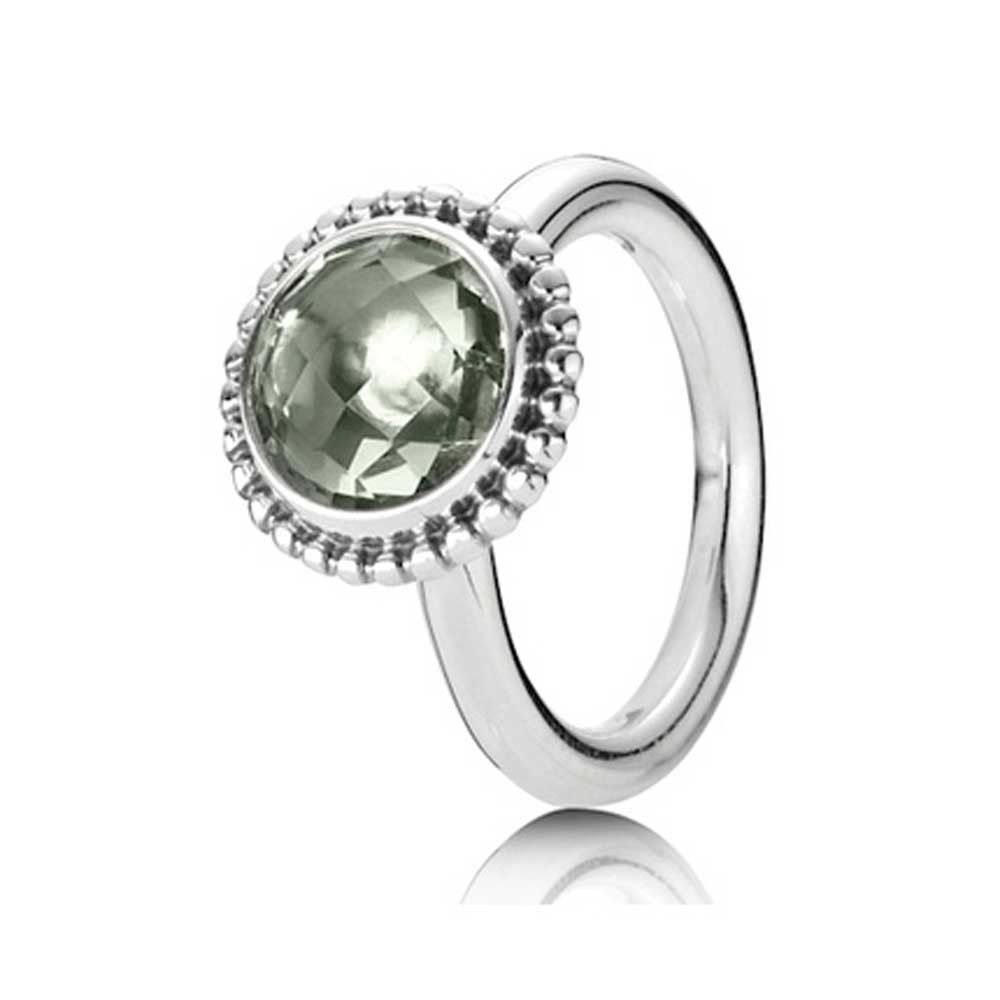 Pandora Silver Green Amethyst Ring