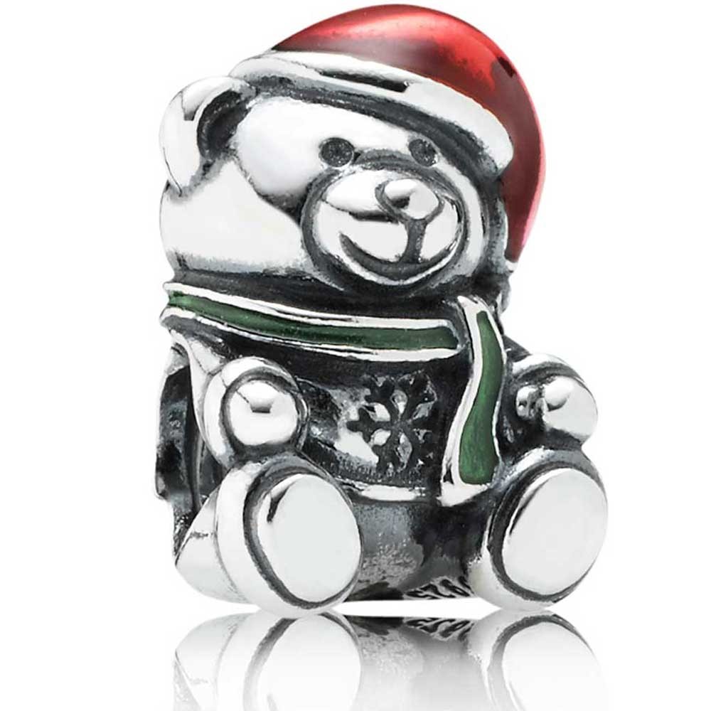 Pandora Silver Enamel Teddy Bear Charm 791391ENMX