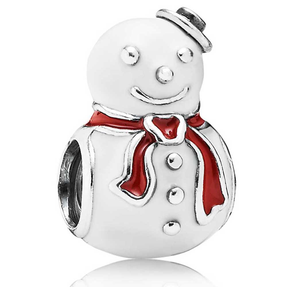 Pandora Silver Enamel Snowman Charm 791406ENMX