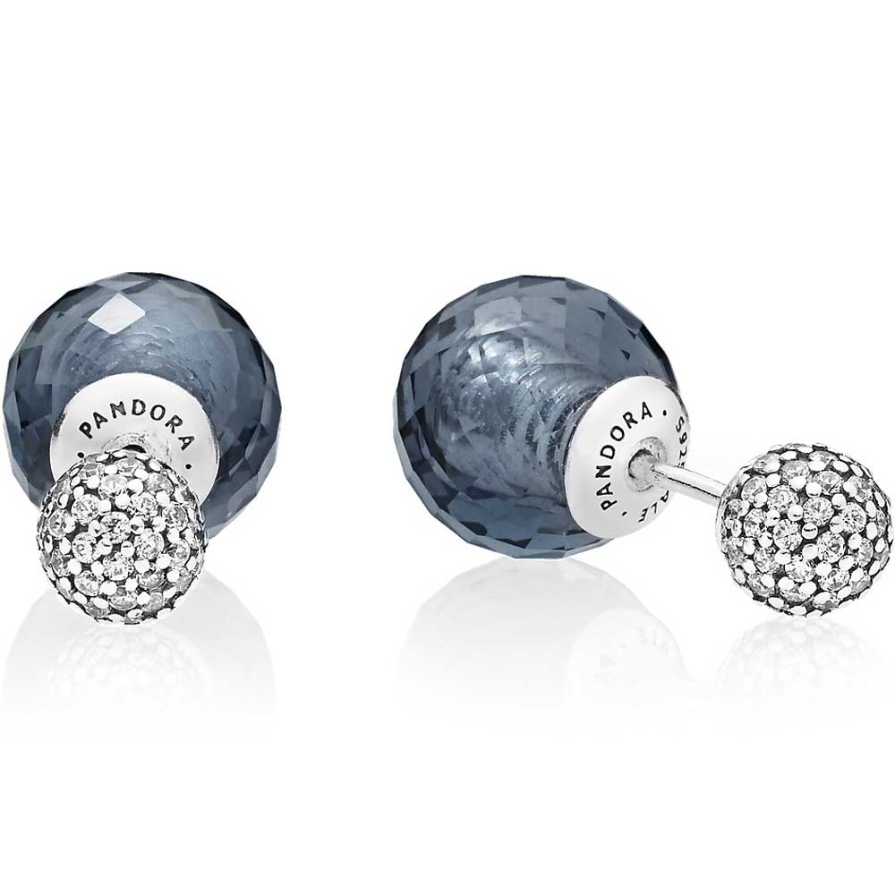 Pandora Midnight Blue Shimmering Drops Stud Earrings 296355NBC