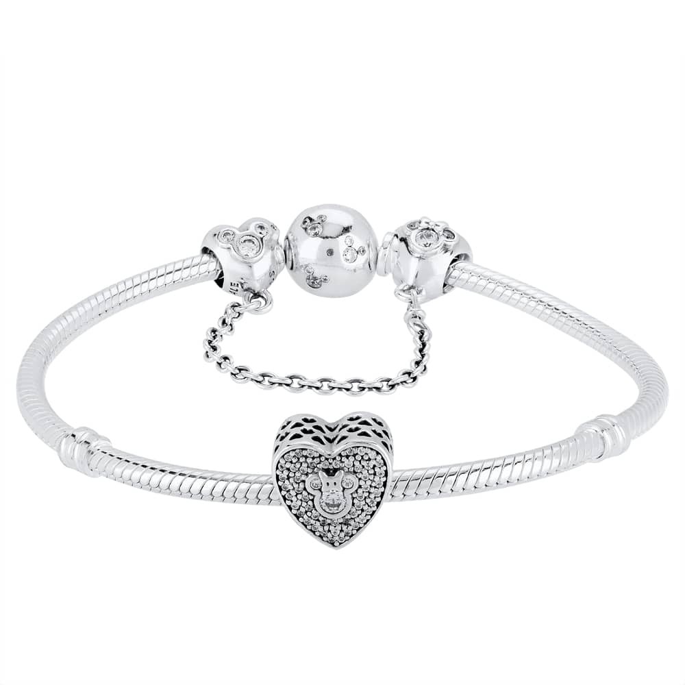 Pandora DisneyMickey Mouse And Minnie Mouse Sparkling Heart Comp